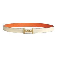 HERMES Leather Leather Belts Unisex Coconut Color/Orange Width: 2.4cm