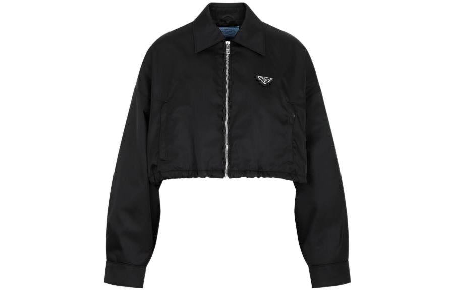 PRADA Cropped Bomber Jacket Black