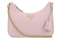 PRADA Leather Shoulder Bag Women's Pink