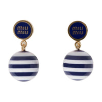 MIU MIU Metal Earrings Unisex Marine Blue