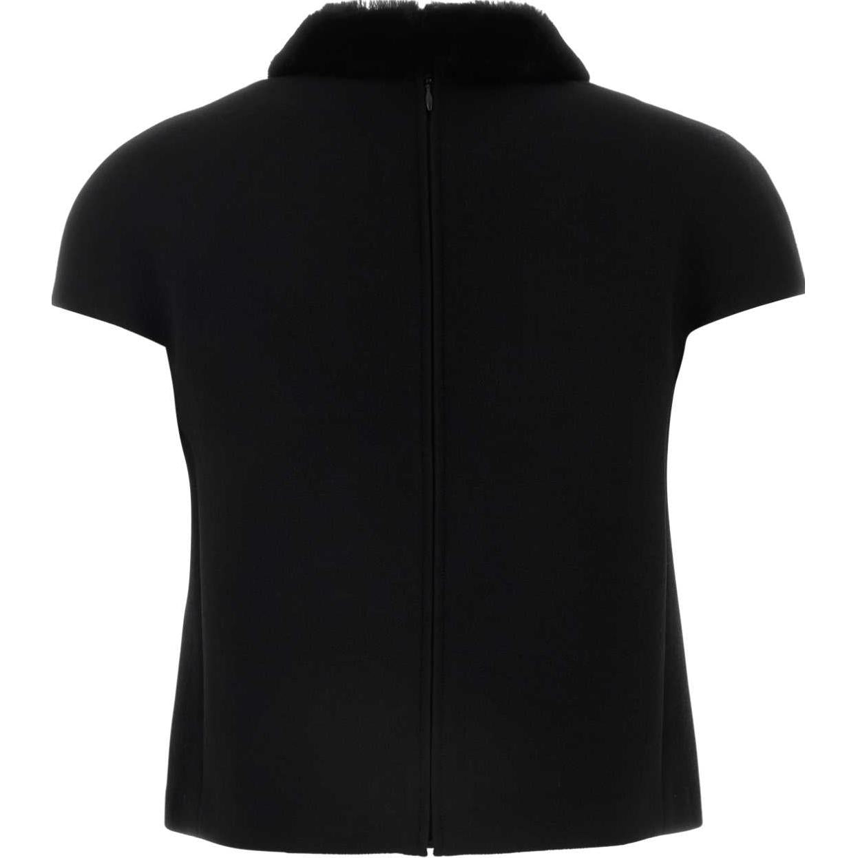 PRADA Back-Zip Short-Sleeved Top