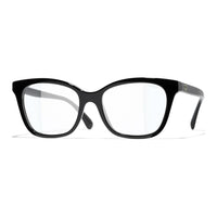 CHANEL Acetate Butterfly Eyeglass Frames Unisex Black