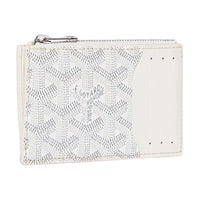 GOYARD Canvas With Calfskin Card Holder Unisex White