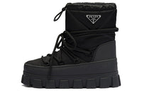 PRADA Logo Plaque Snow Boots 'Black' Women's