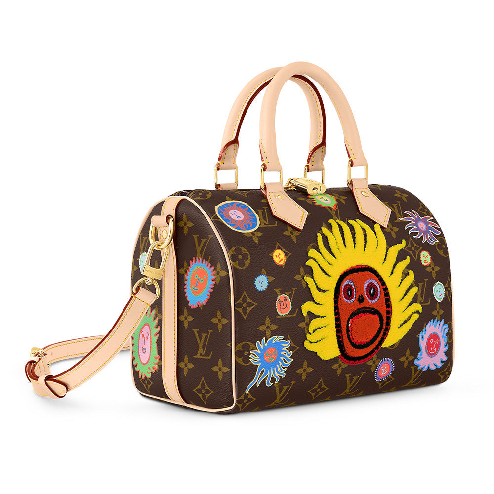 LOUIS VUITTON Lv X Yk Speedy Bandouliere 25 Face Print And Embroidery