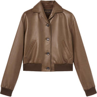 Loro Piana FW24 Leather Jacket Women's Tawny
