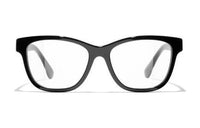 CHANEL Acetate Square Eyeglass Frames Women's Black