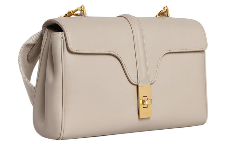 CELINE 16 Calfskin Handbag Shoulder Bag Crossbody Bag Women's Beige