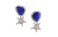 CHANEL 22c Early Spring Earrings Women's Silver, Blue