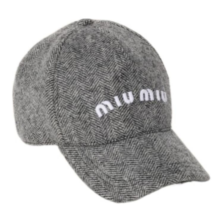 MIU MIU Fabric Baseball Caps Women's Gray