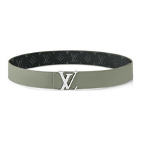 LOUIS VUITTON Leather Belts Men's Gray 4cm