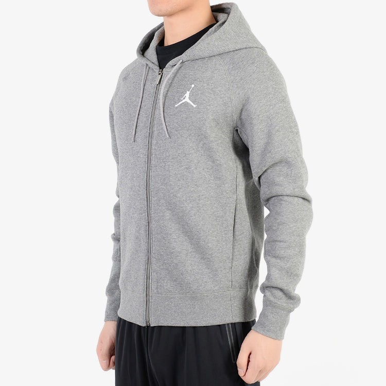 Air Jordan Sports hooded Long Sleeves Zipper Logo Jacket Gray 823065-091