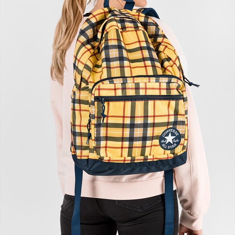 Converse Go 2 Plaid Backpack 'Yellow' 10019901-A02