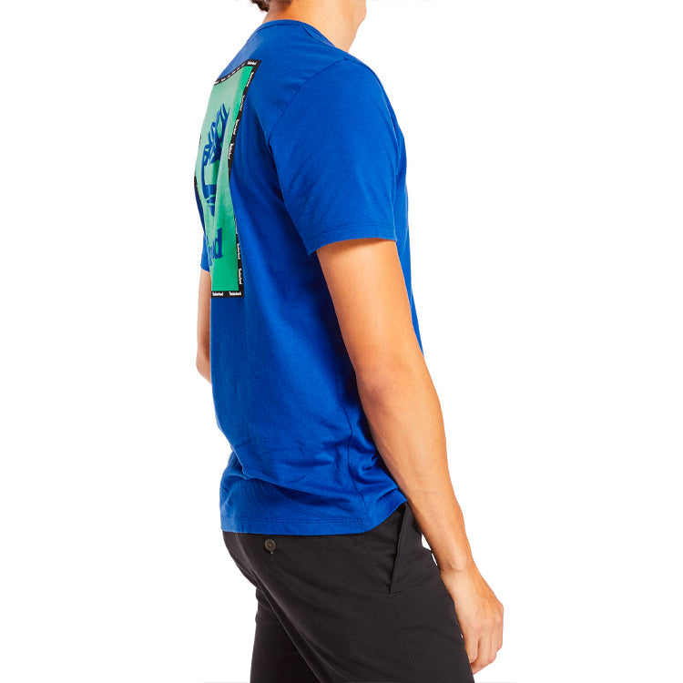 Men's Timberland SS20 Logo Printing Short Sleeve Blue A22RP454