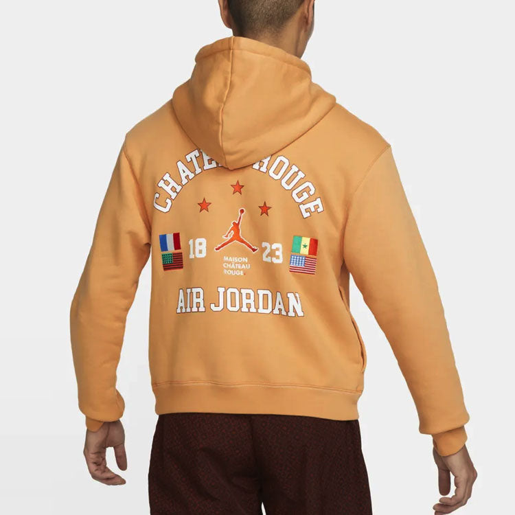 Air Jordan x Maison Chateau Rouge Pattern Printing Crossover Hoodie 'Orange' DJ9772-839