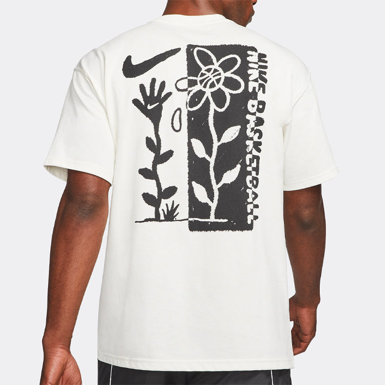 Nike Basketball Graffiti Print Short Sleeve For Men Beige Creamy DC1284-910