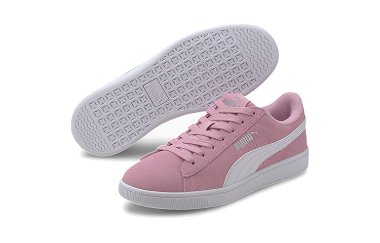 (GS) PUMA Vikky V2 Suede Casual Board Shoes Pink/White 370510-06