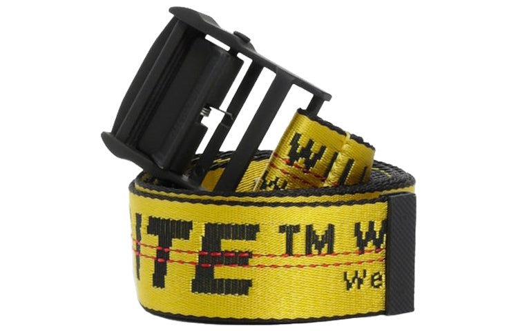 Off-White Logo Printed Belt Wide 3.5cm Yellow OMRB012R206470016000