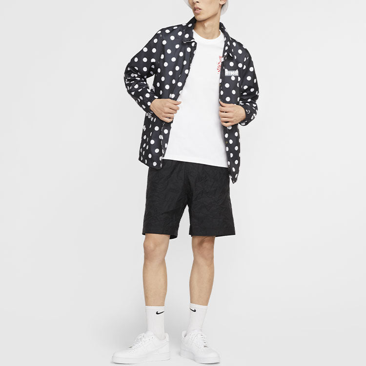 Nike Loose polka dots Printing Woven Shirt Tops Jacket Black CQ8924-010