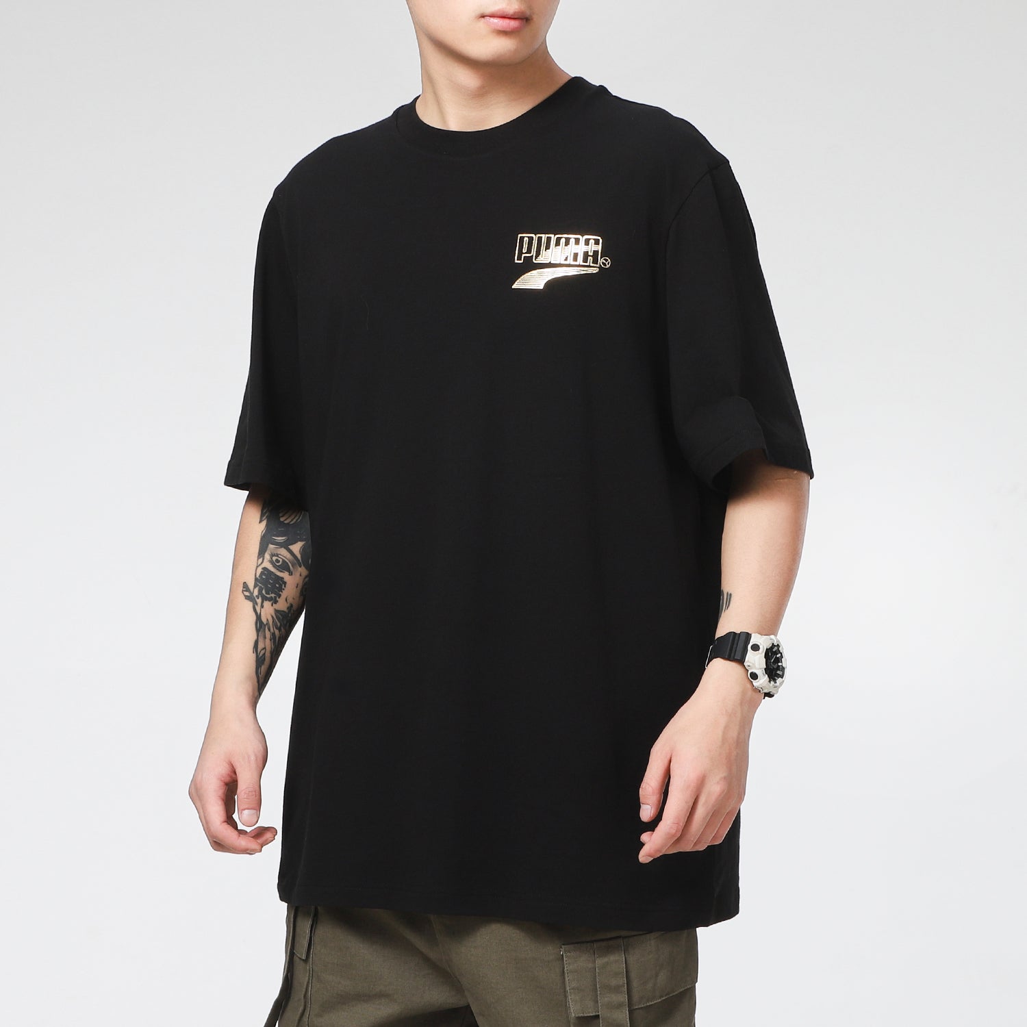 PUMA Team Graphic T-Shirt 'Black' 532704-01