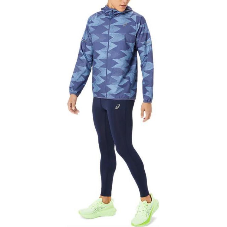 ASICS Packable Graphic Jacket Asia Sizing 'Thunder Blue' 2011D013-401