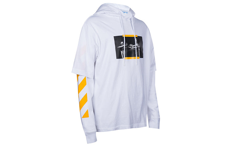 Men's Off-White FW21 Caravaggio Painting Printing Pullover Loose Fit White OMBB087F21FLE0060184