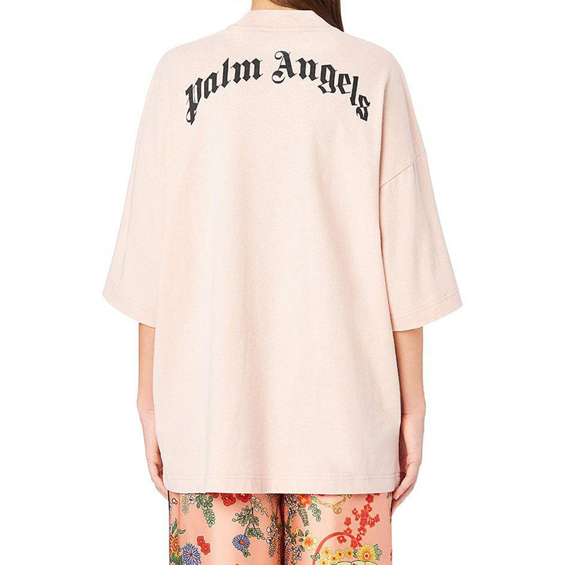 PALM ANGELS Logo Round-neck Short Sleeve Pink PWAA017S20JER0013060