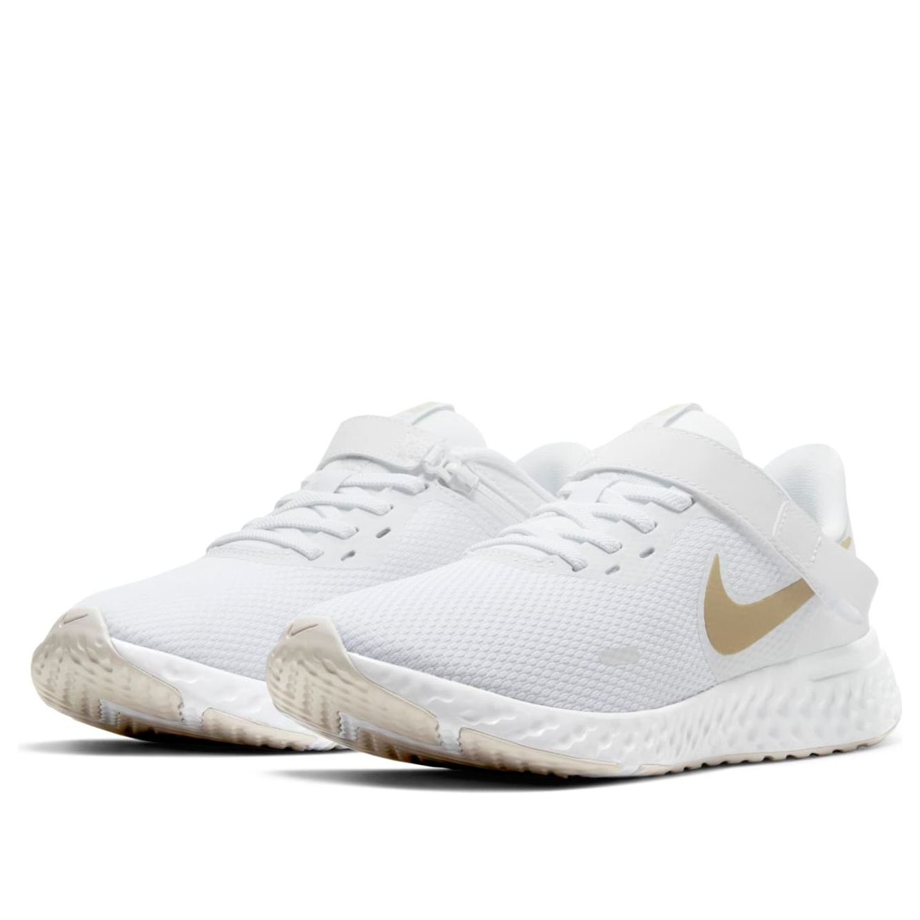 (WMNS) Nike Revolution 5 FlyEase White/Golden BQ3212-101