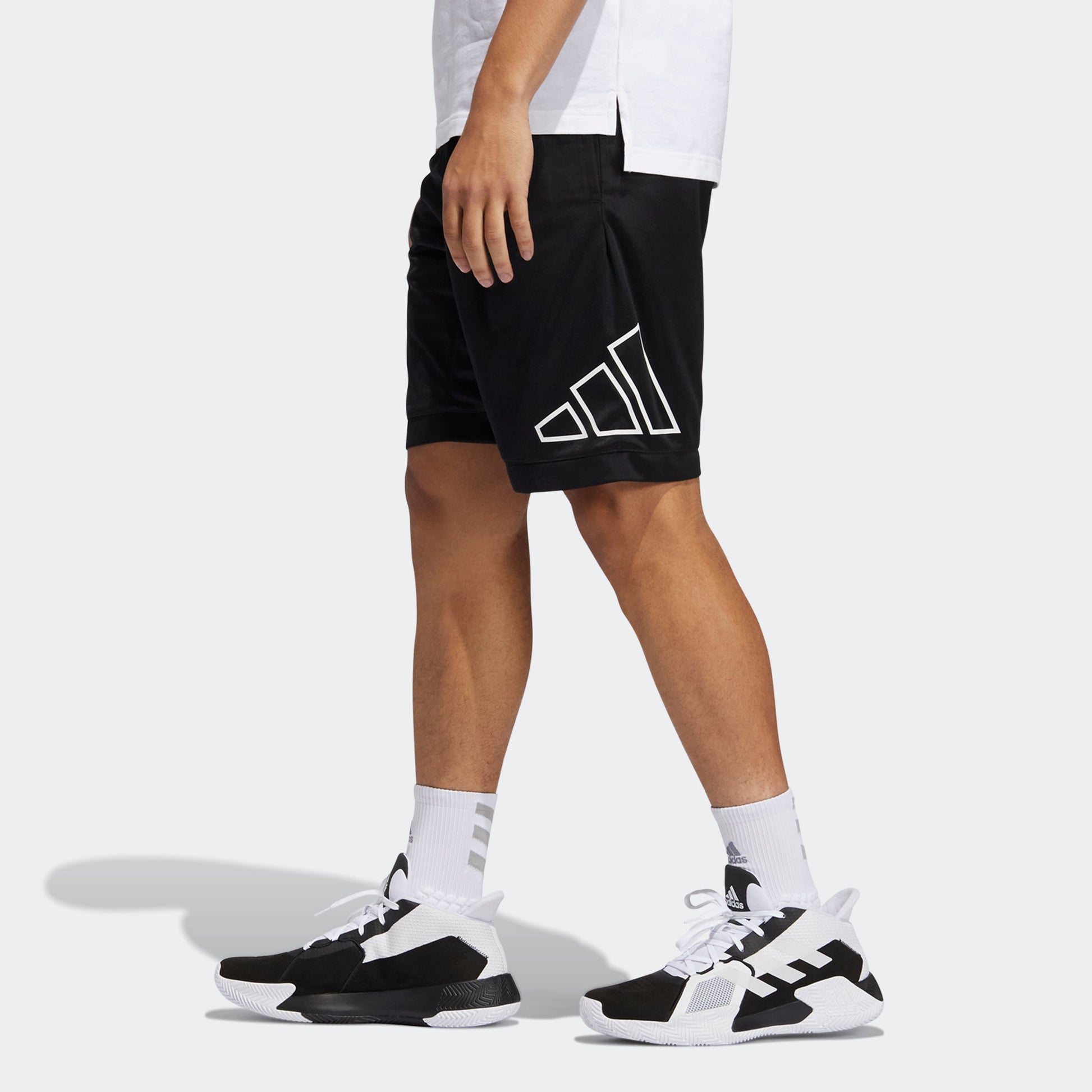 adidas Big Logo Short Basketball game Sports Shorts Black GT3018