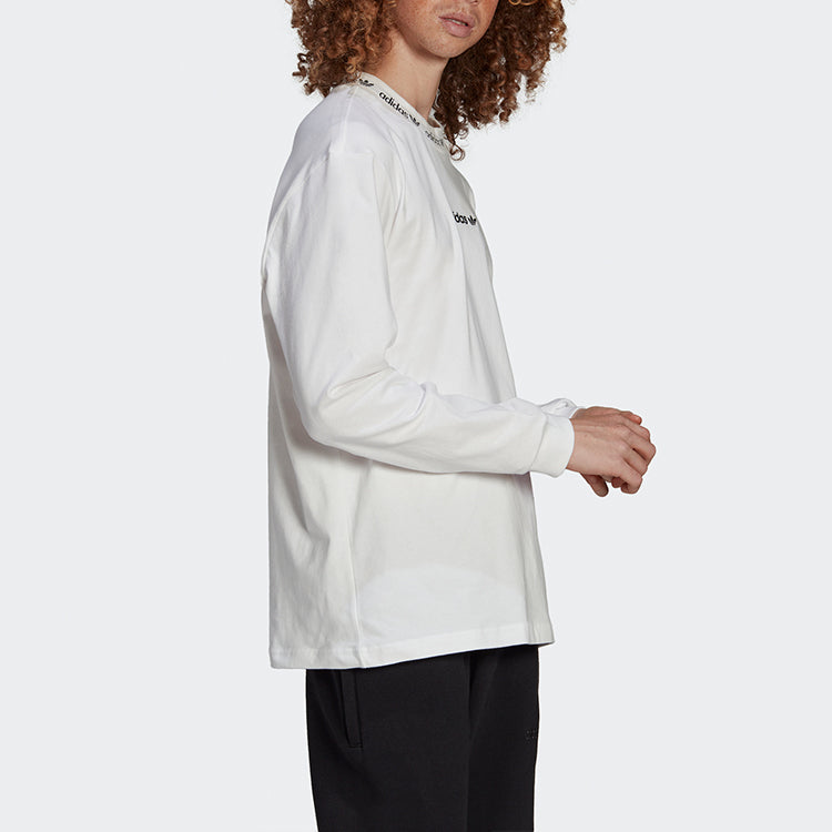 adidas originals Solid Color Collar Long Sleeves White HM2661