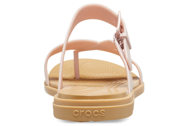 (WMNS) Crocs Tulum Shimmer Toe Post Sandals 'Pink Clay' 208666-6TY