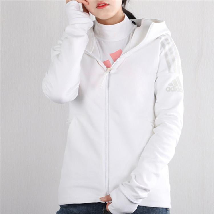 (WMNS) adidas  Z.N.E. Three Stripes Printing Hooded Jacket 'White Grey' FL1960