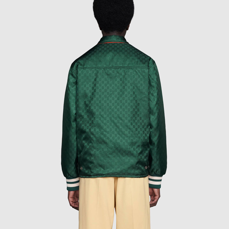 Gucci FW21 Reversible Nylon Jacquard Jacket Green 654831-ZAGVX-3283
