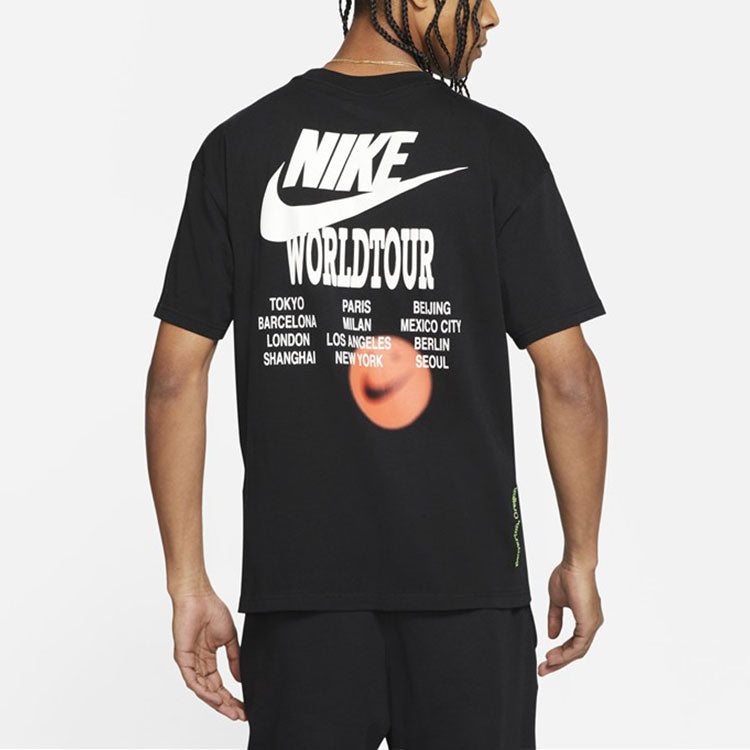 Nike Large Logo Printing Sports Round Neck Short Sleeve Black DA0989-010