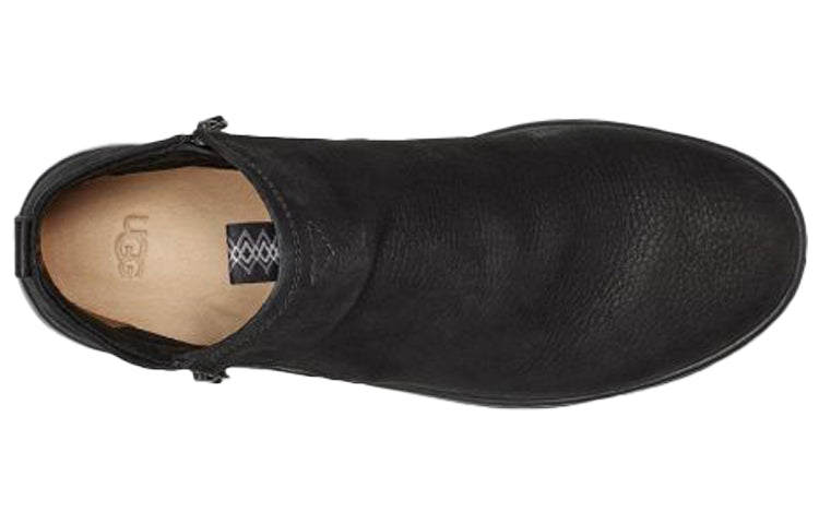 UGG Pismo Cowhide Zipper Skateboarding Shoes Black 1110979-BTNL