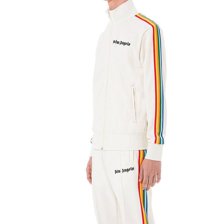 Men's PALM ANGELS White Rainbow Track Jacket Stripe PMBD001S193840030288
