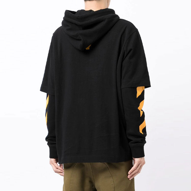 Men's Off-White FW21 Caravaggio Painting Pattern Loose Fit Black OMBB087F21FLE0061084