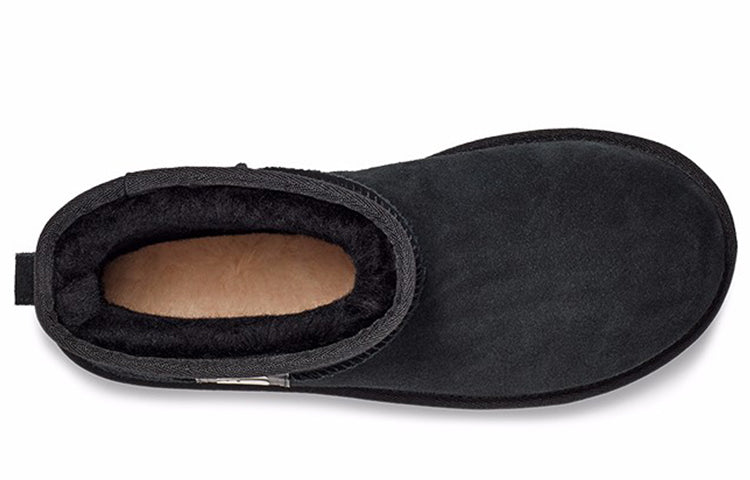 (WMNS) UGG Mini Side Logo 'Black White' 1122558-BWHT