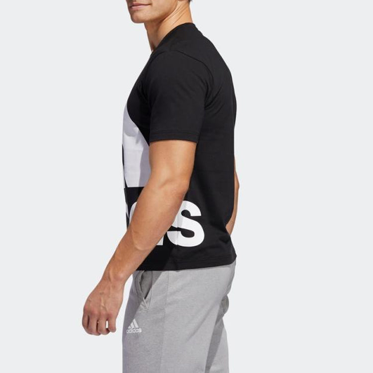 adidas Large logo Printing Short Sleeve Black GK3325