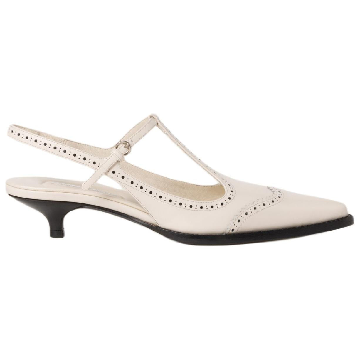 MIU MIU Block Heel High Heels 3.5cm Women's White