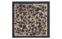 SAINT LAURENT Wool Knit Scarf Women's Black Light Gray