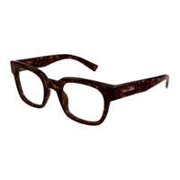 SAINT LAURENT Recycled Acetate Square Eyeglass Frames Women's Brown