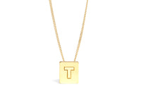 CELINE Alphabet T Necklace In Brass With Gold Finish