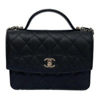 CHANEL Grained Calfskin Shoulder Bag Crossbody Bag Handbag Regular Women's Black