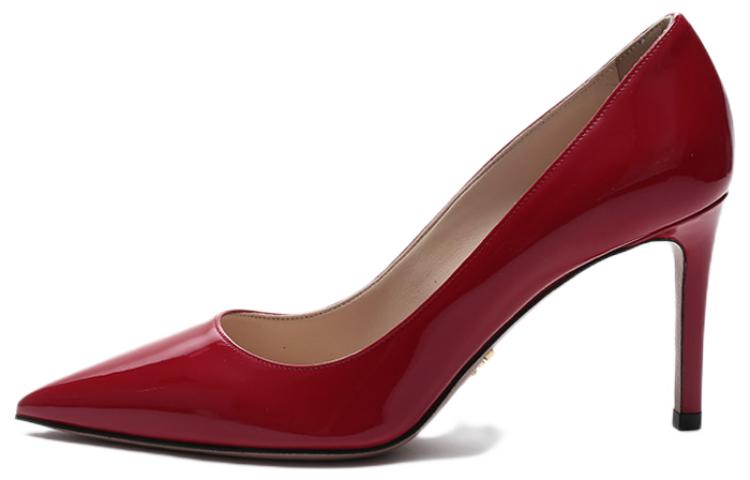 PRADA Slim Heel High Heels 8.5cm Women's Red