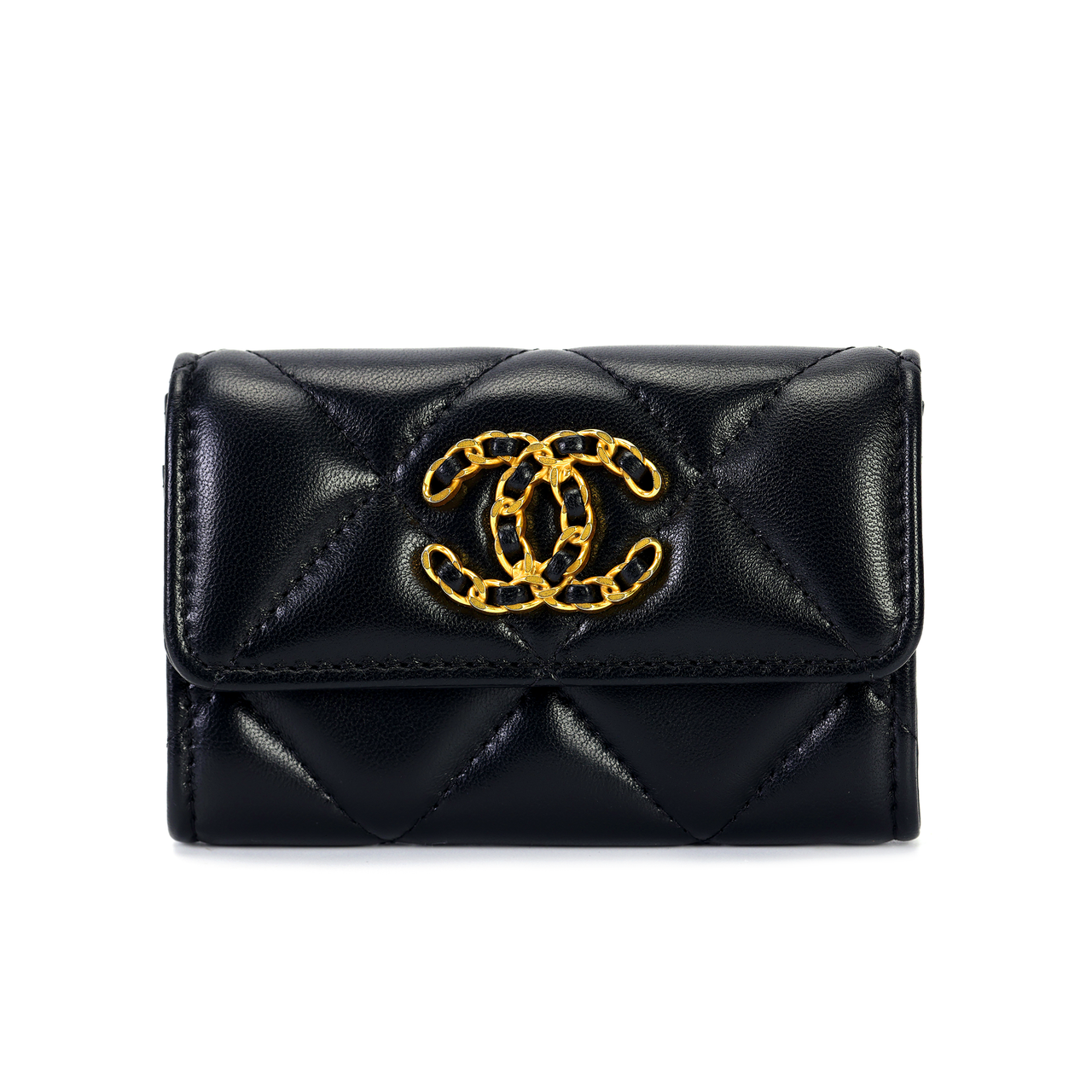 CHANEL 19 Card Holder Black AP1790