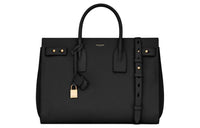 SAINT LAURENT Calfskin Handbag Medium Size Women's Black