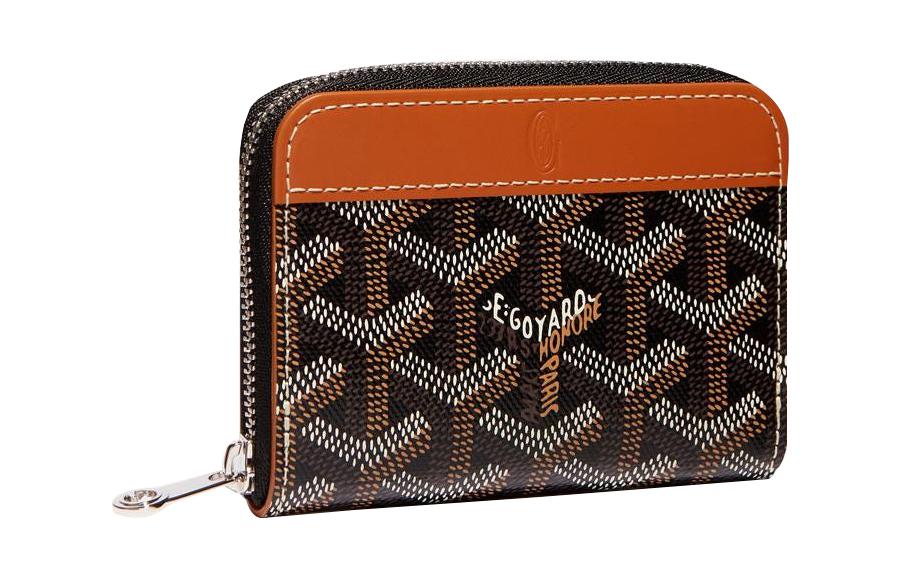GOYARD MATIGNON Canvas With Leather Wallet Coin Purse Mini Women's Black/Brown
