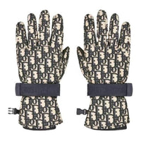 DIOR Technical Fabric Knit Gloves Women's Sea Blue