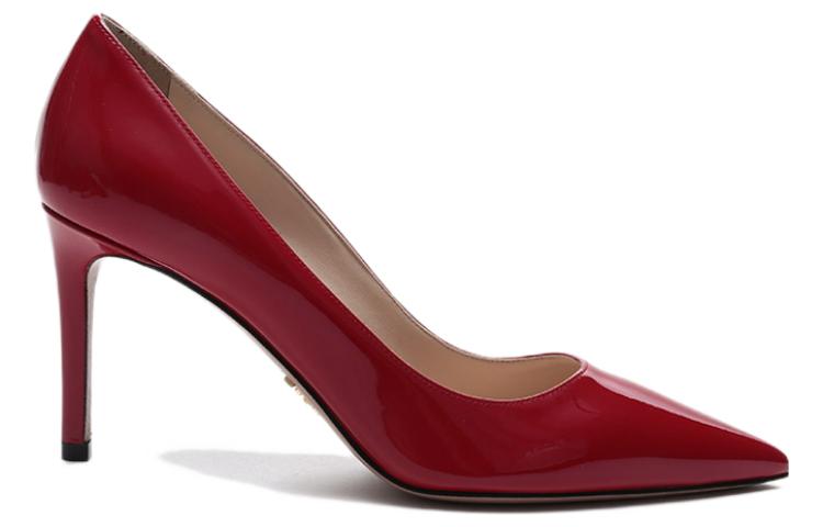 PRADA Slim Heel High Heels 8.5cm Women's Red